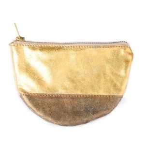 NWT Sseko Small Gold & Bronze Moon Clutch